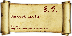 Bercsek Ipoly névjegykártya